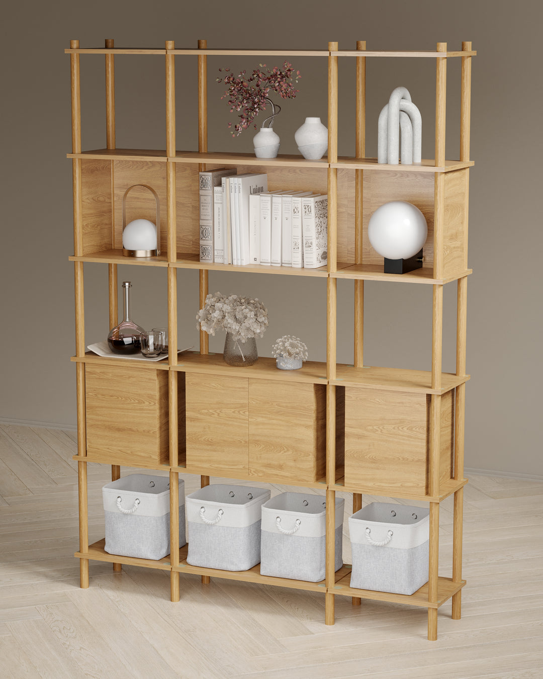 Runa 141x30cm Üçlü Kitaplık M114