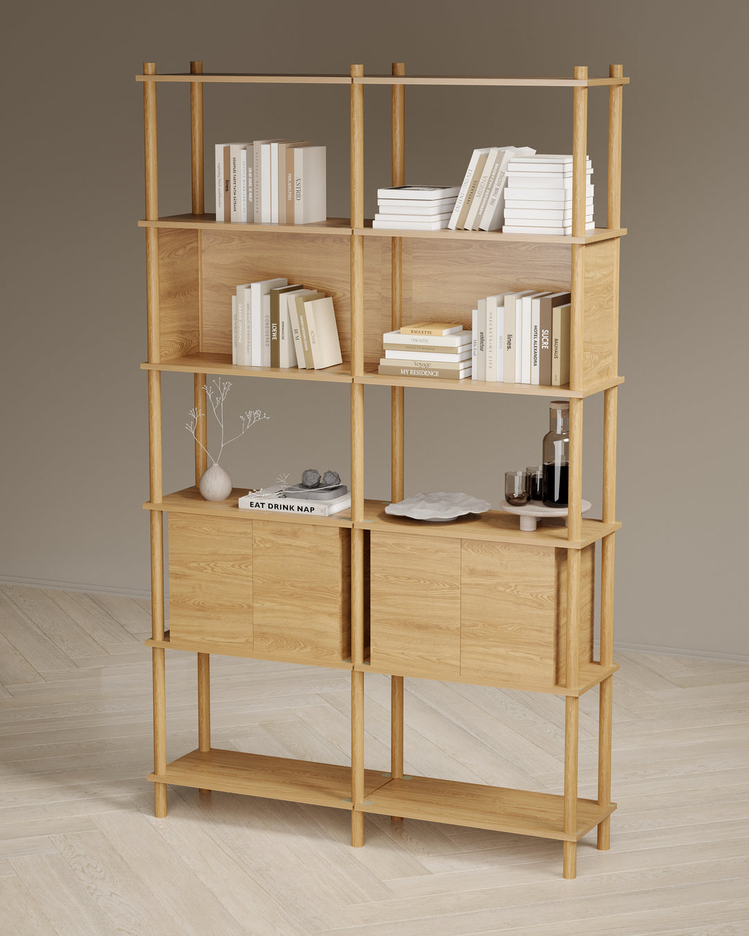 Runa 121x30cm İkili Kitaplık M113