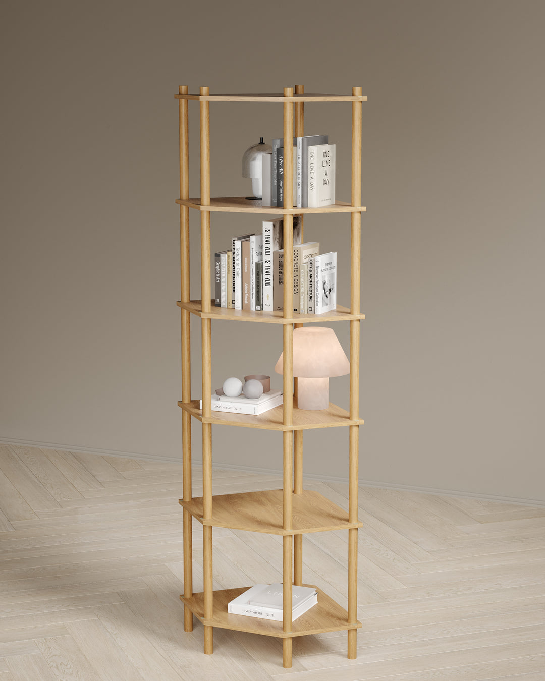 Runa 51x51cm Köşe Kitaplık