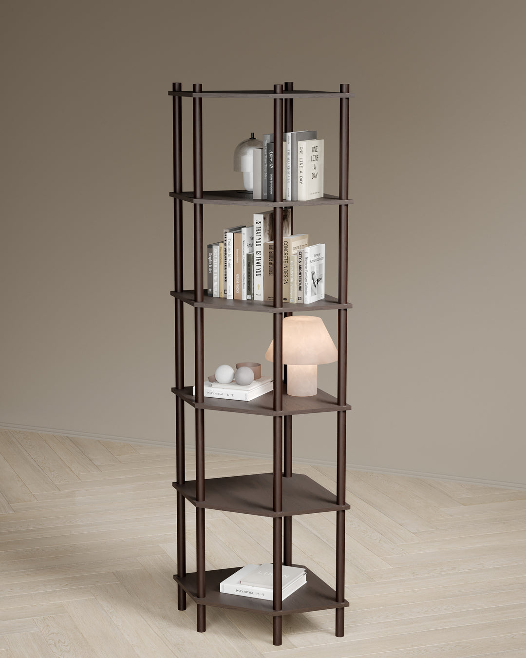 Runa 51x51cm Köşe Kitaplık