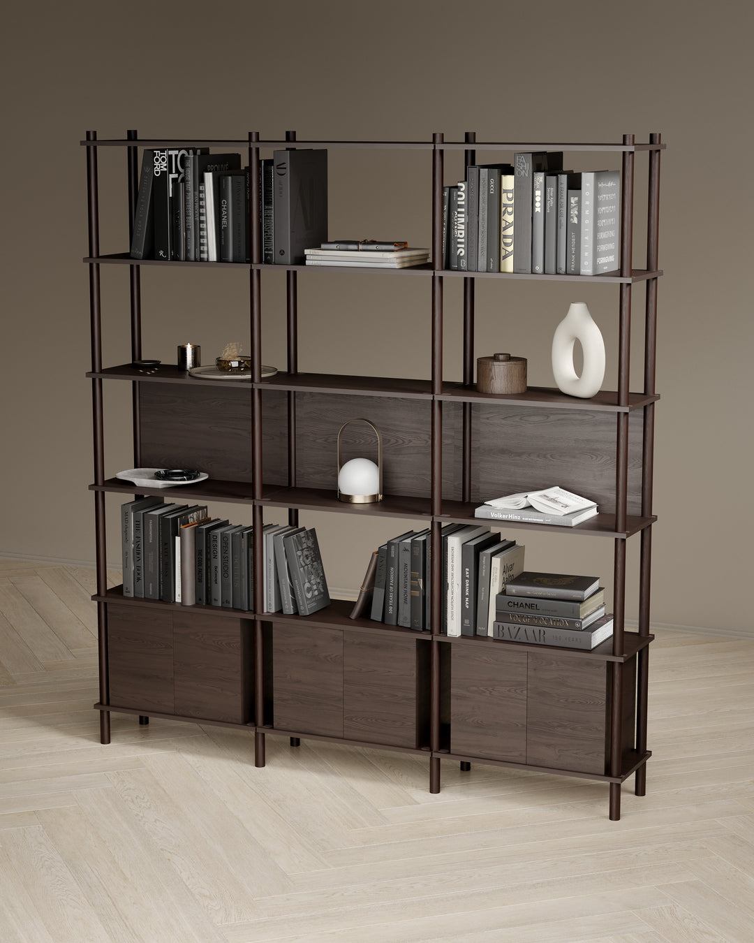 Runa 181x30cm üçlü kitaplık M115