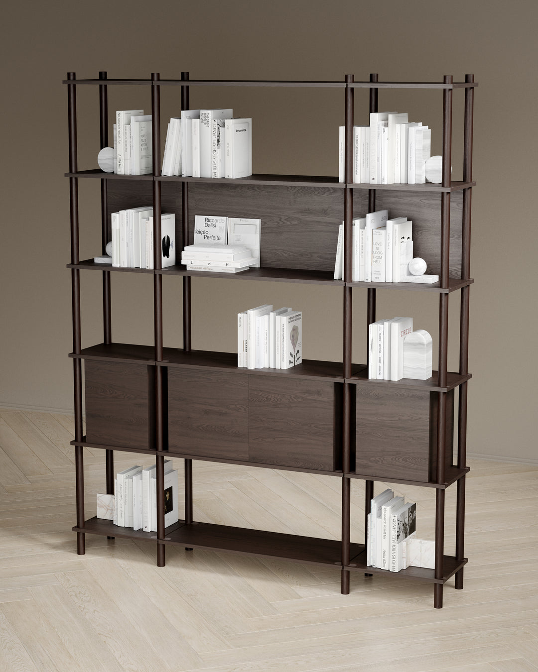 Runa 161x30 cm üçlü kitaplık M118