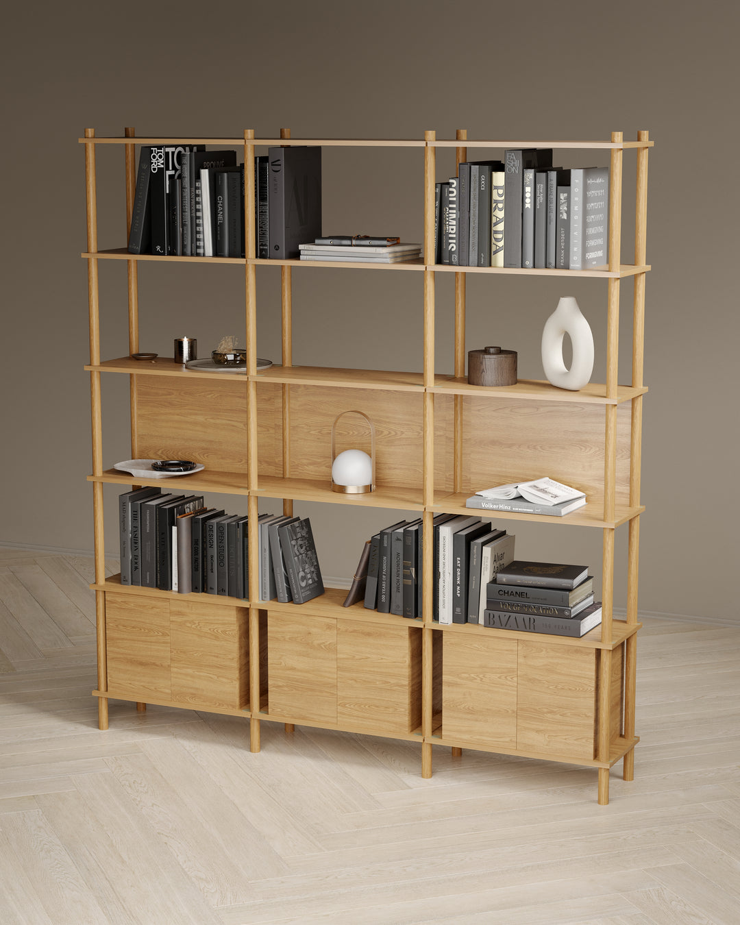 Runa 181x30cm üçlü kitaplık M115