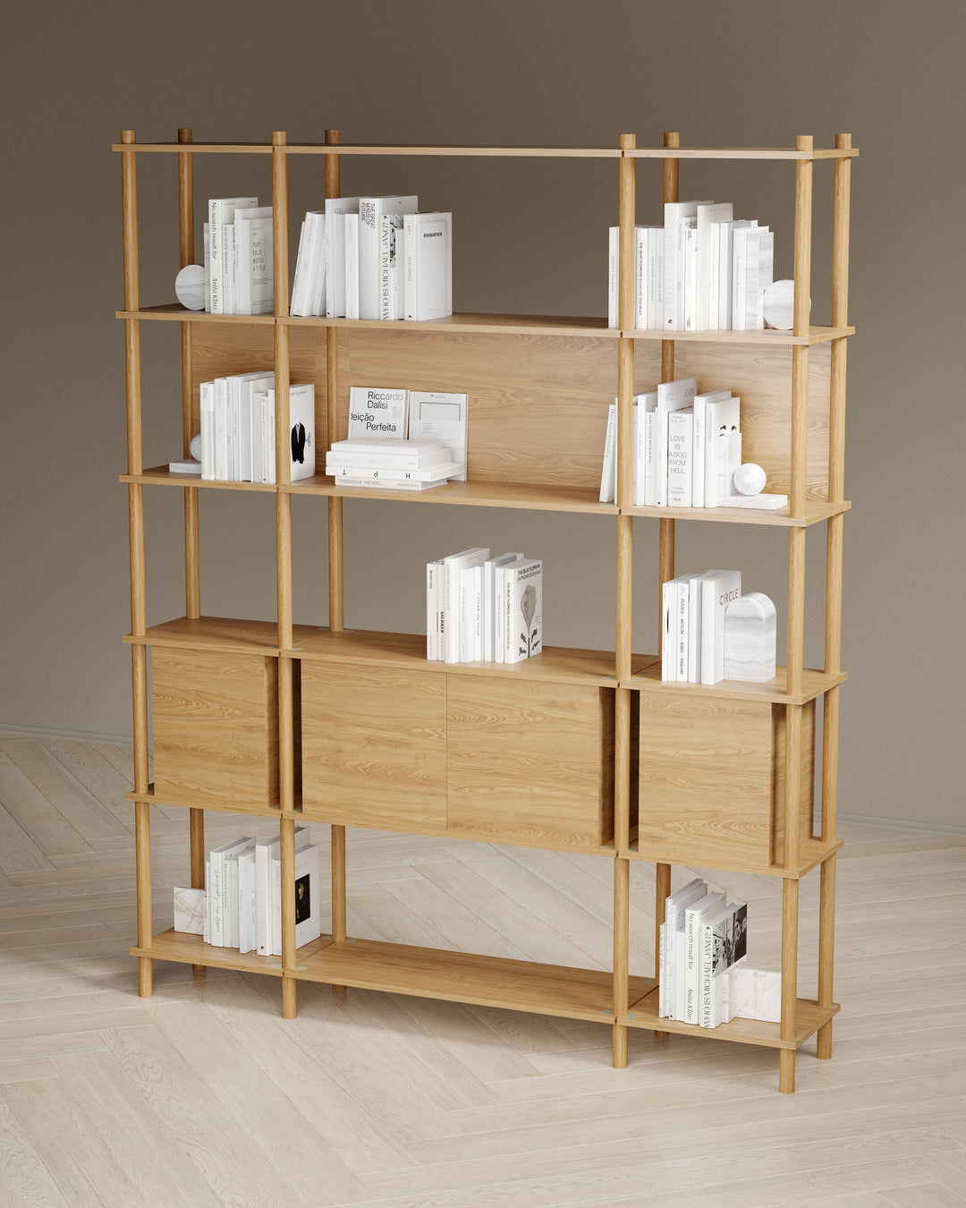 Runa 161x30 cm üçlü kitaplık M118