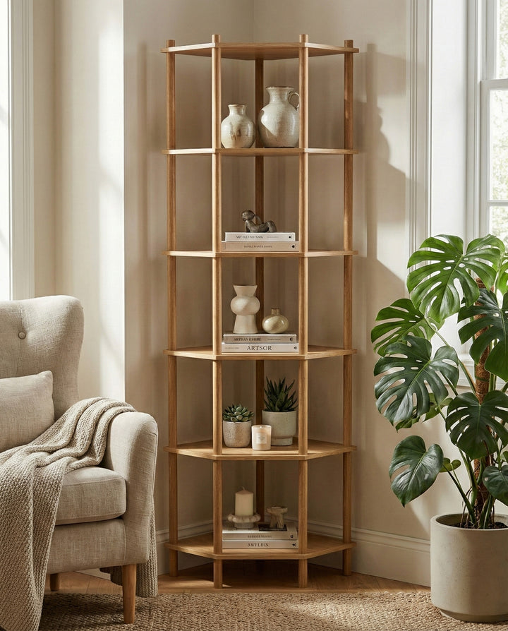 Runa 51x51cm Köşe Kitaplık